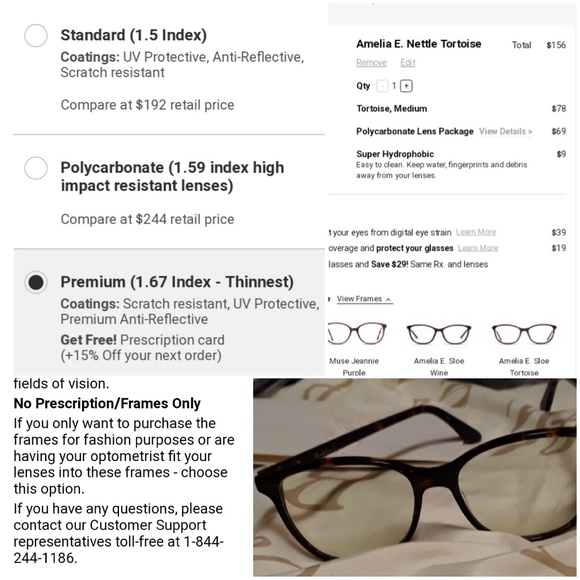 Amelia E. Non-prescription glasses w/add-ons - Picture 6 of 7